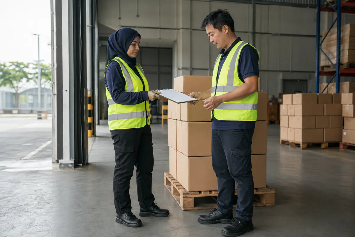 Serahan penerimaan gudang menggunakan clipboard kosong